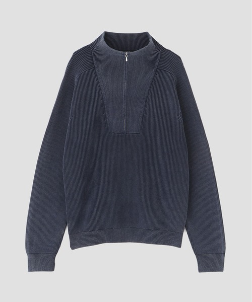 YLEVE(イレーヴ)の「YLEVE / FADED STONEWASH KNIT ZIP PULLOVER(ニット/セーター・メンズ・グレー/レッド/ネイビー・5)」の6枚目の写真