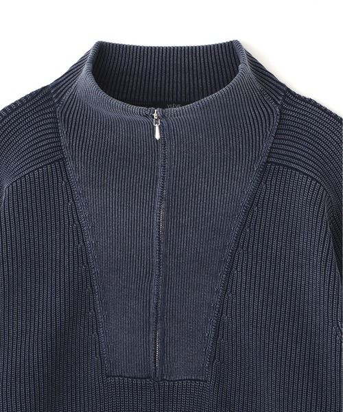 YLEVE(イレーヴ)の「YLEVE / FADED STONEWASH KNIT ZIP PULLOVER(ニット/セーター・メンズ・グレー/レッド/ネイビー・5)」の7枚目の写真