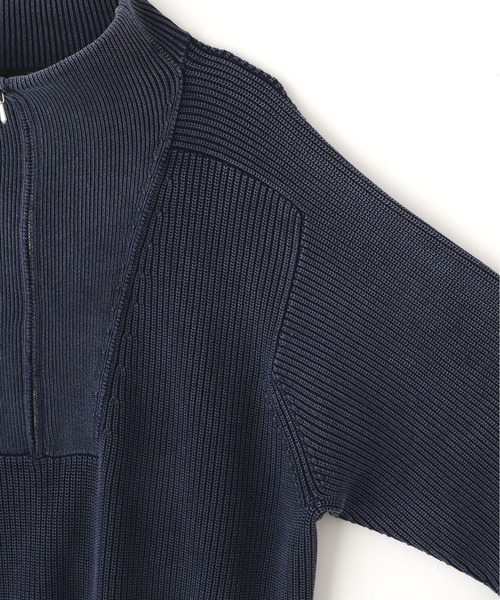 YLEVE(イレーヴ)の「YLEVE / FADED STONEWASH KNIT ZIP PULLOVER(ニット/セーター・メンズ・グレー/レッド/ネイビー・5)」の8枚目の写真