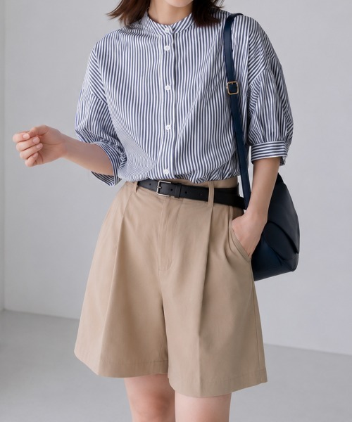 Miniministore(ミニミニストア)の「ボリュームスリーブシャツブラウス半袖春夏(シャツ/ブラウス・レディース・ブラック系2/ブラック系1/ホワイト/ネイビー・FREE)」の21枚目の写真