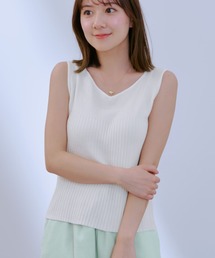 COHINA（コヒナ）の「ポイントラメランダムリブニットトップス 【低身長・小柄女性】（タンクトップ）」