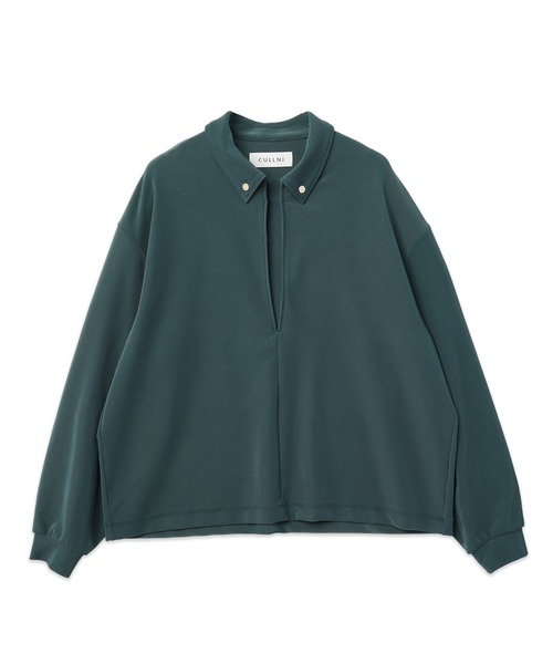 CULLNI(クルニ)の「Stretch Fiber Cord Pique Skipper Collar Shirts(シャツ/ブラウス・メンズ・チャコール/ブラック/グリーン/ネイビー・2/0/1)」の3枚目の写真
