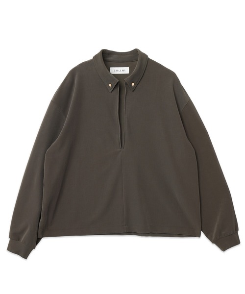 CULLNI(クルニ)の「Stretch Fiber Cord Pique Skipper Collar Shirts(シャツ/ブラウス・メンズ・チャコール/ブラック/グリーン/ネイビー・2/0/1)」の15枚目の写真