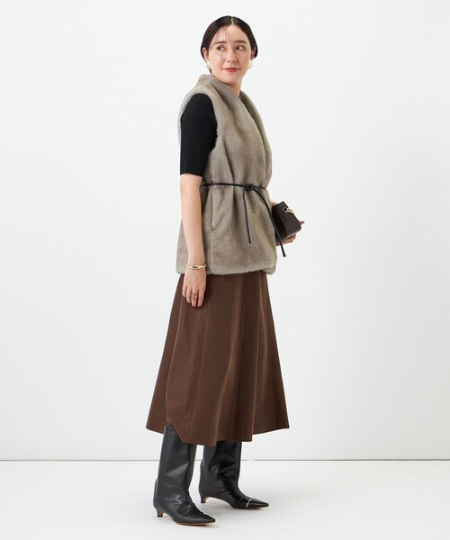 NOLLEY’S(ノーリーズ)の「ウォッシャブルスエードフレアスカート(スカート・レディース・ベージュ/ダークブラウン・38/36)」の20枚目の写真