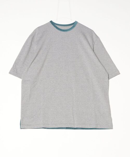 my beautiful landlet(マイビューティフルランドレット)の「【my beautiful landlet】 COTTON VELOUR RINGER T-SHIRT(Tシャツ/カットソー・メンズ・サックスブルー/オレンジ・1)」の1枚目の写真