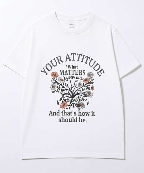 rehacer(レアセル)の「rehacer TEE : Attitude TEE / アティテュード T-shirt(Tシャツ/カットソー・メンズ・スミクロ/ホワイト・SMALL/MEDIUM/LARGE/X-LARGE)」の4枚目の写真