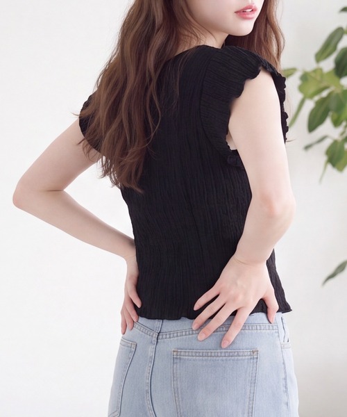 ASTORIA ODIER(アストリアオディール)の「ねじりデザインジャガードカットソー(Tシャツ/カットソー・レディース・ブラック/アイボリー・MEDIUM)」の8枚目の写真