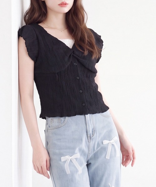 ASTORIA ODIER(アストリアオディール)の「ねじりデザインジャガードカットソー(Tシャツ/カットソー・レディース・ブラック/アイボリー・MEDIUM)」の19枚目の写真