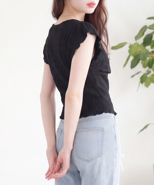 ASTORIA ODIER(アストリアオディール)の「ねじりデザインジャガードカットソー(Tシャツ/カットソー・レディース・ブラック/アイボリー・MEDIUM)」の7枚目の写真