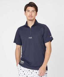 【PING APPAREL】オクタピンメッシュ半袖ハーフジップハイネックシャツ ＜GOLD＞ (MENS)