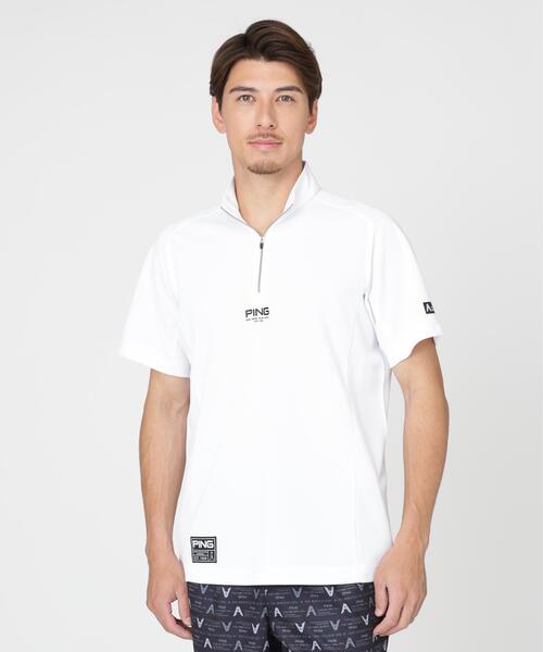 PING(ピン)の「【PING APPAREL】オクタピンメッシュ半袖ハーフジップハイネックシャツ <GOLD> (MENS)(シャツ/ブラウス・メンズ・ホワイト/ベージュ/ネイビー・L/LL1/S/M/LL)」の2枚目の写真