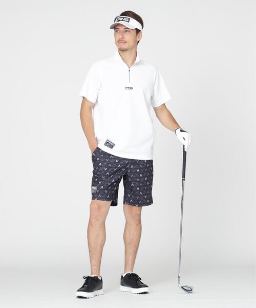 PING(ピン)の「【PING APPAREL】オクタピンメッシュ半袖ハーフジップハイネックシャツ <GOLD> (MENS)(シャツ/ブラウス・メンズ・ホワイト/ベージュ/ネイビー・L/LL1/S/M/LL)」の4枚目の写真