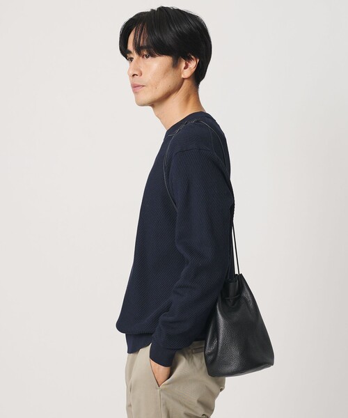 BEAUTY&YOUTH UNITED ARROWS（ビューティーアンドユースユナイテッドアローズ）の「【WEB限定】シボ レザー パース（ハンドバッグ・メンズ・ブラック・FREE）」の5枚目の写真