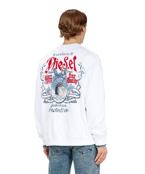 DIESEL(ディーゼル)の「メンズ プルオーバースウェット S-BOXT-AA2(スウェット・メンズ・ホワイト/グレー・XX-LARGE/X-SMALL/X-LARGE/MEDIUM/LARGE/XXX-LARGE/SMALL)」の4枚目の写真