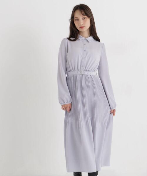 NATURAL BEAUTY BASIC(ナチュラルビューティーベーシック)の「リボンタイプリーツワンピース(ワンピース・レディース・ネイビー/グレー・MEDIUM/SMALL)」の11枚目の写真