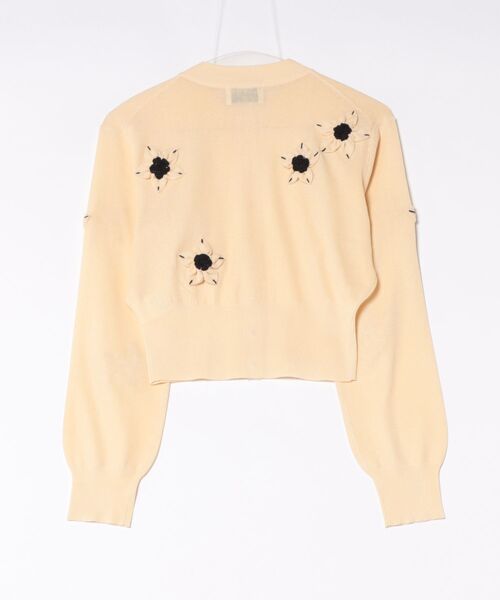 CLANE(クラネ)の「CLANE/クラネ/FLOWER MOTIF KNIT(カーディガン/ボレロ・レディース・イエロー/ブラウン系その他5/ブラック・1)」の4枚目の写真