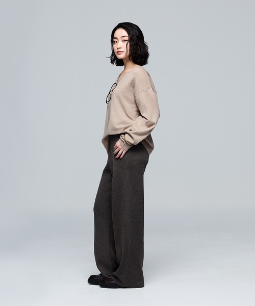 coca(coca)(コカ)の「\保温・洗濯OK!/リッチニットVネックプルオーバー(ニット/セーター・レディース・グレー/ベージュ/ブラック・S/M/L)」の8枚目の写真