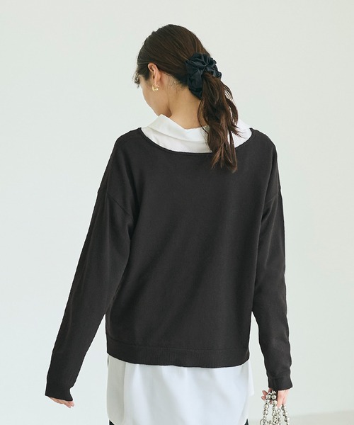 coca(coca)(コカ)の「\保温・洗濯OK!/リッチニットVネックプルオーバー(ニット/セーター・レディース・グレー/ベージュ/ブラック・S/M/L)」の12枚目の写真