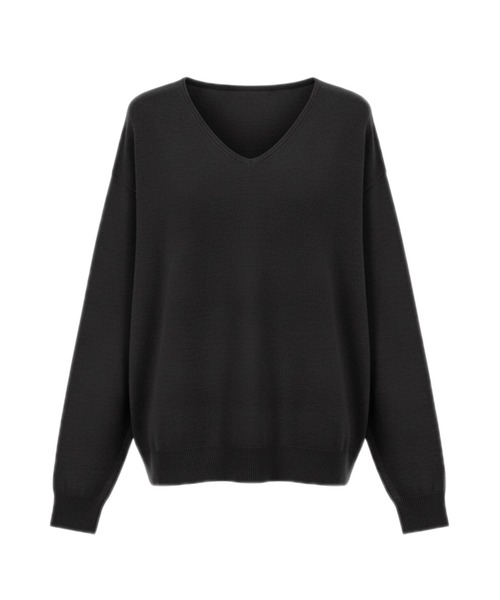 coca(coca)(コカ)の「\保温・洗濯OK!/リッチニットVネックプルオーバー(ニット/セーター・レディース・グレー/ベージュ/ブラック・S/M/L)」の22枚目の写真