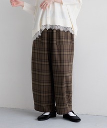コクーンベイカーチェックパンツ[プチ・プラスサイズあり]