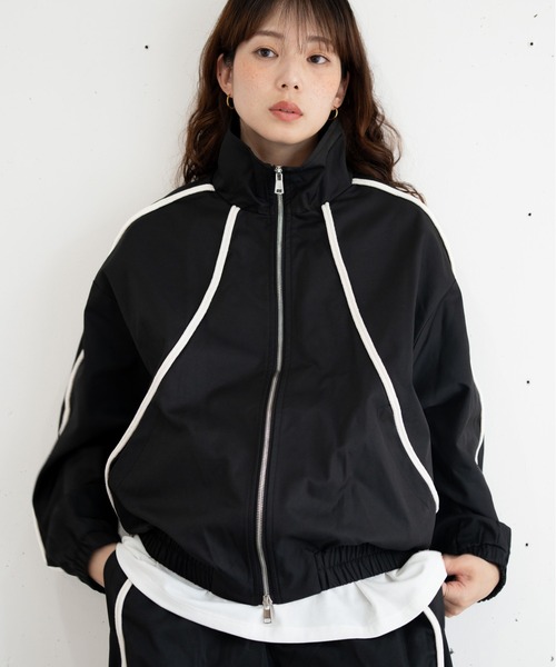 bashful base Oriental(バッシュフルベースオリエンタル)の「【bbO】コードライントラックブルゾン(ジャージ・メンズ・ブラック・LARGE/MEDIUM)」の7枚目の写真