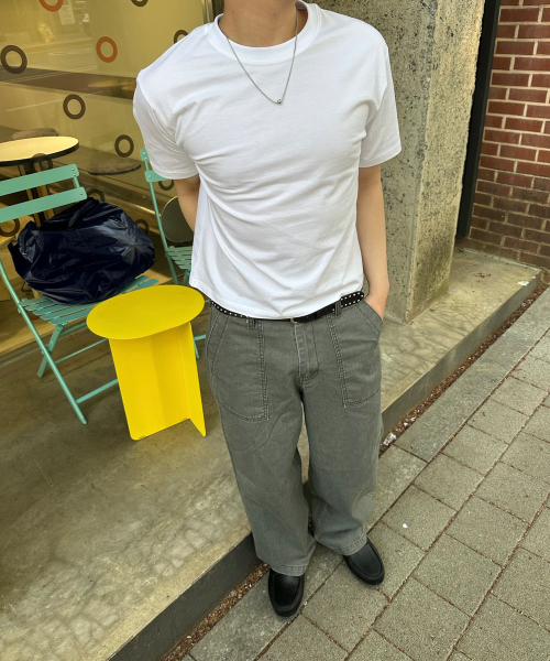 BASEMOMENT(ベースモーメント)の「バイオコットンクロップTシャツホワイト(Tシャツ/カットソー・メンズ・その他・MEDIUM/X-LARGE/LARGE)」の7枚目の写真
