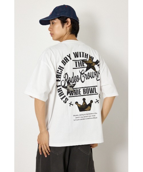 RODEO CROWNS WIDE BOWL（ロデオクラウンズワイドボウル）の「カモフラアップリケTシャツ（Tシャツ/カットソー・メンズ・レッド/ブラック/オフホワイト・LARGE/MEDIUM）」の2枚目の写真