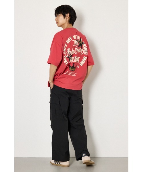RODEO CROWNS WIDE BOWL（ロデオクラウンズワイドボウル）の「カモフラアップリケTシャツ（Tシャツ/カットソー・メンズ・レッド/ブラック/オフホワイト・LARGE/MEDIUM）」の14枚目の写真