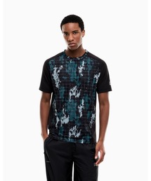 【エンポリオ アルマーニ EA7】スリムフィット 総柄ジャージーTシャツ Ventus 7