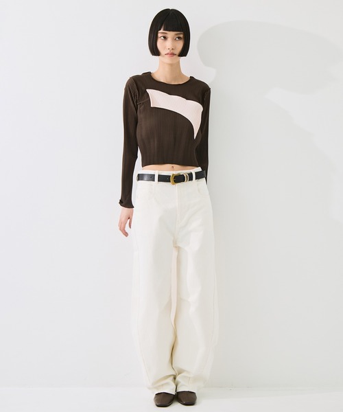 kotohayokozawa(コトハヨコザワ)の「【kotohayokozawa/コトハヨコザワ】todo TINY WAVE TOP *LONG SLEEVE/todoタイニーウェーブトップロングスリーブ(Tシャツ/カットソー・レディース・ブラウン/ブラック/ピンク・FREE)」の9枚目の写真