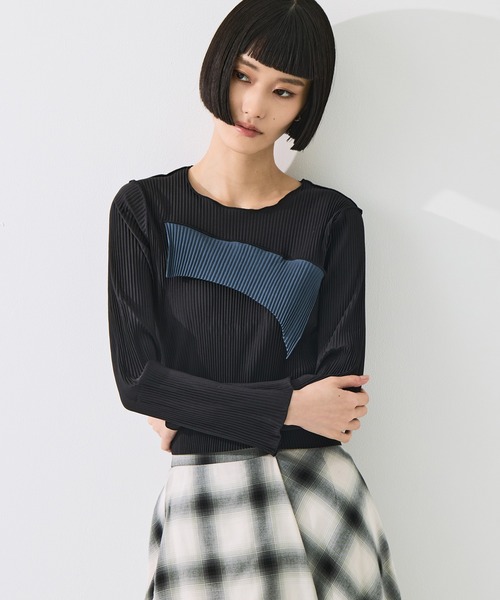 kotohayokozawa(コトハヨコザワ)の「【kotohayokozawa/コトハヨコザワ】todo TINY WAVE TOP *LONG SLEEVE/todoタイニーウェーブトップロングスリーブ(Tシャツ/カットソー・レディース・ブラウン/ブラック/ピンク・FREE)」の6枚目の写真