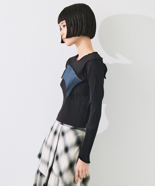 kotohayokozawa(コトハヨコザワ)の「【kotohayokozawa/コトハヨコザワ】todo TINY WAVE TOP *LONG SLEEVE/todoタイニーウェーブトップロングスリーブ(Tシャツ/カットソー・レディース・ブラウン/ブラック/ピンク・FREE)」の7枚目の写真