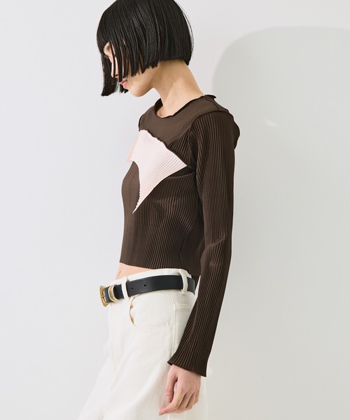 kotohayokozawa(コトハヨコザワ)の「【kotohayokozawa/コトハヨコザワ】todo TINY WAVE TOP *LONG SLEEVE/todoタイニーウェーブトップロングスリーブ(Tシャツ/カットソー・レディース・ブラウン/ブラック/ピンク・FREE)」の13枚目の写真