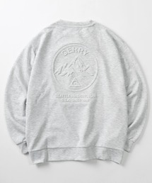 【70】【GERRY/ジェリー】ダンボールニット バックエンボス加工 ストレッチ シルキータッチ スウェット/オーバーサイズ/クルーネック/スポーツミックス/ユニセックス