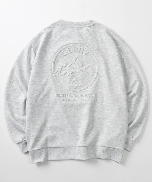 GERRY(ジェリー)の「【70】【GERRY/ジェリー】ダンボールニット バックエンボス加工 ストレッチ シルキータッチ スウェット/オーバーサイズ/クルーネック/スポーツミックス/ユニセックス(スウェット・メンズ・グレー/ブルー/グリーン/ブラック/ホワイト・M/XL/L)」の3枚目の写真
