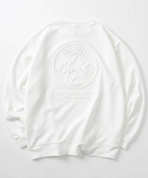 GERRY(ジェリー)の「【70】【GERRY/ジェリー】ダンボールニット バックエンボス加工 ストレッチ シルキータッチ スウェット/オーバーサイズ/クルーネック/スポーツミックス/ユニセックス(スウェット・メンズ・グレー/ブルー/グリーン/ブラック/ホワイト・M/XL/L)」の2枚目の写真