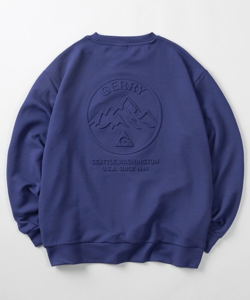 GERRY(ジェリー)の「【70】【GERRY/ジェリー】ダンボールニット バックエンボス加工 ストレッチ シルキータッチ スウェット/オーバーサイズ/クルーネック/スポーツミックス/ユニセックス(スウェット・メンズ・グレー/ブルー/グリーン/ブラック/ホワイト・M/XL/L)」の5枚目の写真