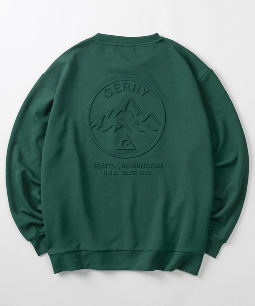 GERRY(ジェリー)の「【70】【GERRY/ジェリー】ダンボールニット バックエンボス加工 ストレッチ シルキータッチ スウェット/オーバーサイズ/クルーネック/スポーツミックス/ユニセックス(スウェット・メンズ・グレー/ブルー/グリーン/ブラック/ホワイト・M/XL/L)」の4枚目の写真