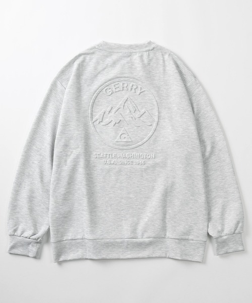 GERRY(ジェリー)の「【70】【GERRY/ジェリー】ダンボールニット バックエンボス加工 ストレッチ シルキータッチ スウェット/オーバーサイズ/クルーネック/スポーツミックス/ユニセックス(スウェット・メンズ・グレー/ブルー/グリーン/ブラック/ホワイト・M/XL/L)」の11枚目の写真