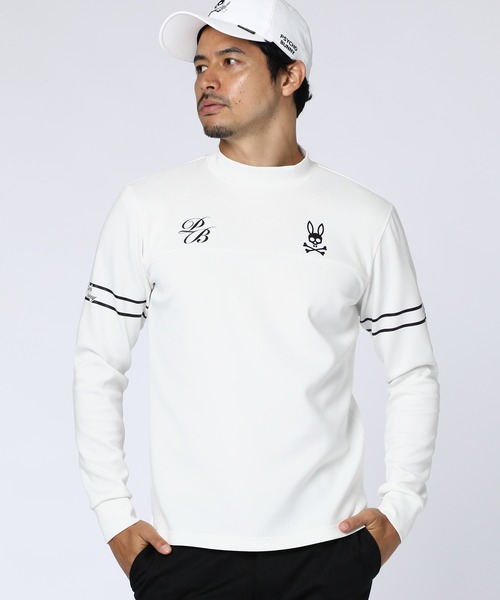 Psycho Bunny（サイコバニー）の「[GOLF]ドライストレッチグラフィック モックネックTシャツ（Tシャツ/カットソー・メンズ・ネイビー/ホワイト/グレイッシュベージュ/ブラック・MEDIUM/X-LARGE/LARGE）」の2枚目の写真