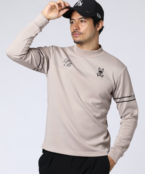 Psycho Bunny（サイコバニー）の「[GOLF]ドライストレッチグラフィック モックネックTシャツ（Tシャツ/カットソー・メンズ・ネイビー/ホワイト/グレイッシュベージュ/ブラック・MEDIUM/X-LARGE/LARGE）」の4枚目の写真