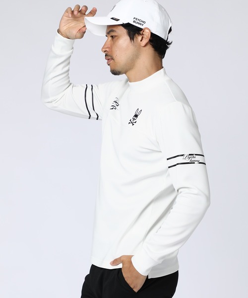 Psycho Bunny（サイコバニー）の「[GOLF]ドライストレッチグラフィック モックネックTシャツ（Tシャツ/カットソー・メンズ・ネイビー/ホワイト/グレイッシュベージュ/ブラック・MEDIUM/X-LARGE/LARGE）」の5枚目の写真