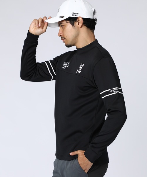 Psycho Bunny（サイコバニー）の「[GOLF]ドライストレッチグラフィック モックネックTシャツ（Tシャツ/カットソー・メンズ・ネイビー/ホワイト/グレイッシュベージュ/ブラック・MEDIUM/X-LARGE/LARGE）」の10枚目の写真