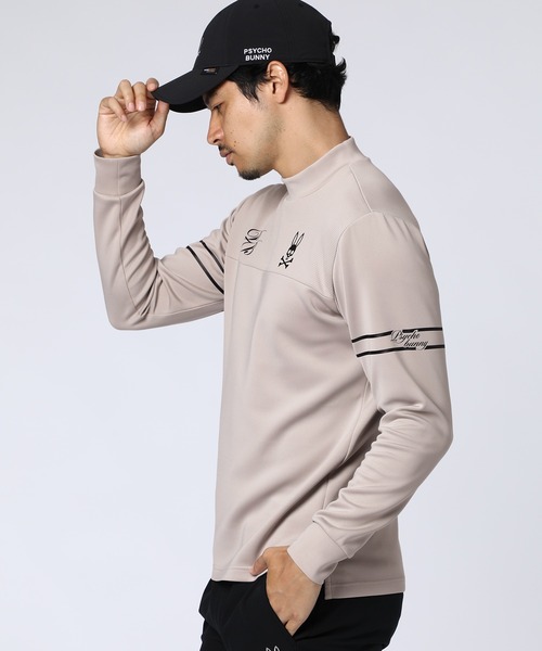 Psycho Bunny（サイコバニー）の「[GOLF]ドライストレッチグラフィック モックネックTシャツ（Tシャツ/カットソー・メンズ・ネイビー/ホワイト/グレイッシュベージュ/ブラック・MEDIUM/X-LARGE/LARGE）」の15枚目の写真