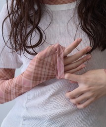 sheer check mesh tops / シアーチェックメッシュトップス