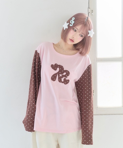 rumnel:(ルムネル)の「ルムネルロゴ星柄ロンT / rumnel: Logo Star Long Sleeve Tee(Tシャツ/カットソー・レディース・ホワイト系その他/ピンク系その他・FREE)」の2枚目の写真