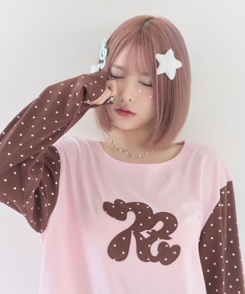 rumnel:(ルムネル)の「ルムネルロゴ星柄ロンT / rumnel: Logo Star Long Sleeve Tee(Tシャツ/カットソー・レディース・ホワイト系その他/ピンク系その他・FREE)」の10枚目の写真