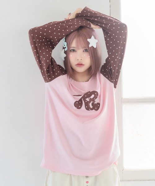rumnel:(ルムネル)の「ルムネルロゴ星柄ロンT / rumnel: Logo Star Long Sleeve Tee(Tシャツ/カットソー・レディース・ホワイト系その他/ピンク系その他・FREE)」の12枚目の写真