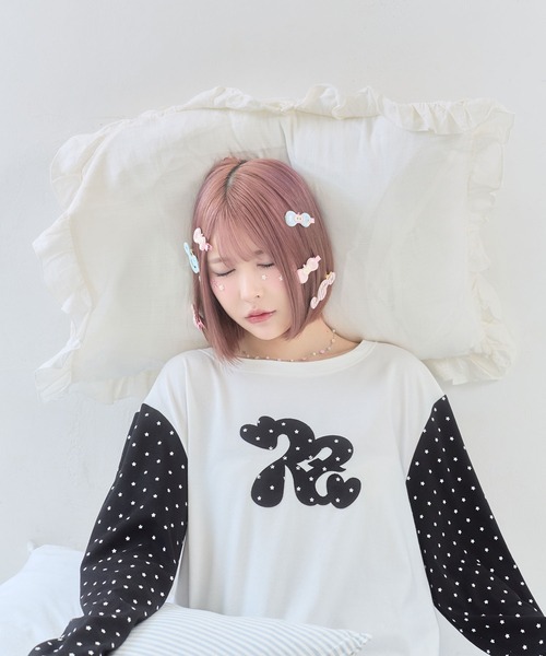 rumnel:(ルムネル)の「ルムネルロゴ星柄ロンT / rumnel: Logo Star Long Sleeve Tee(Tシャツ/カットソー・レディース・ホワイト系その他/ピンク系その他・FREE)」の6枚目の写真