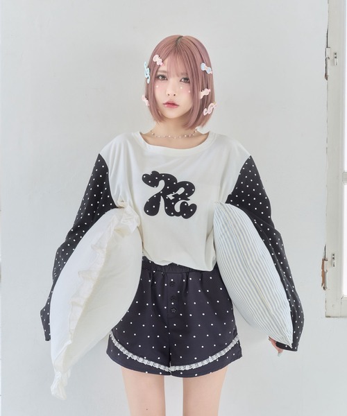rumnel:(ルムネル)の「ルムネルロゴ星柄ロンT / rumnel: Logo Star Long Sleeve Tee(Tシャツ/カットソー・レディース・ホワイト系その他/ピンク系その他・FREE)」の8枚目の写真